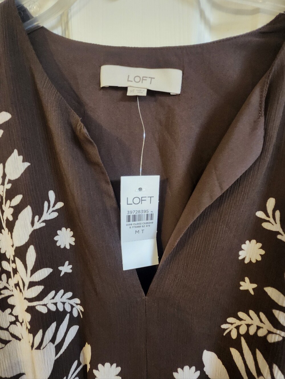 Loft Women's Brown Floral Print Long Sleeve Dress - Picture 5 of 8